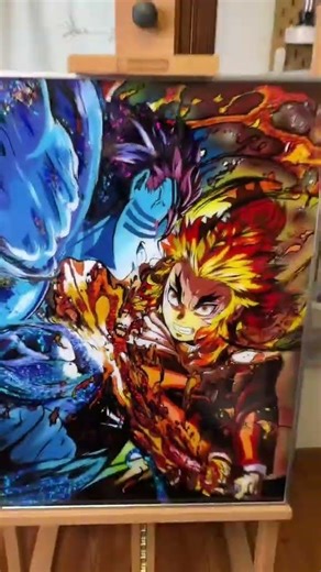Demon Slayer Glass Painting #animeartist #anime #animeglasspainting #art