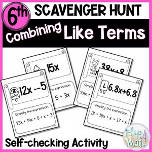 Combining Like Terms Scavenger Hunt