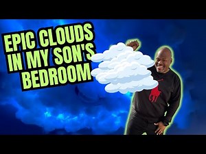 I PUT CLOUDS IN MY Son's Bedroom with Polyfil & LED Lights