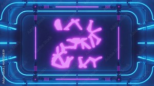 Organic Digit 2 3D Printed in Neon Bath - Futuristic Sci-Fi Scene of a symbol reveal for Learning Digits, Numbers and Counting.