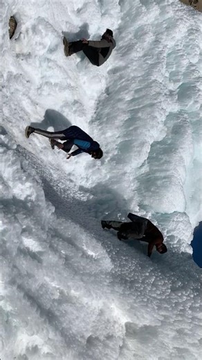 Climbing Challenge ❄️ Gigantic Frozen Waterfall | Extreme Mountain Life #mountainlife