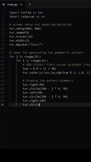 Hypnotic Flower Generator with Python Turtle | #python #coding #satisfying
