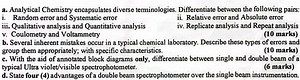a. Analytical Chemistry encapsulates diverse terminologies. Dif... | Filo