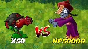 PVZ Fusion挑战！- 50株融合植物对战千年僵尸之王（50000血量）- 谁会赢?