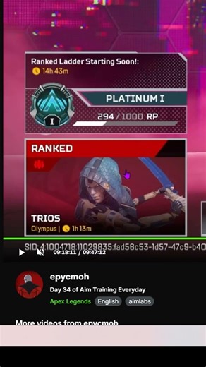 Day 34 Aim Training Progress 🔥 #fps #apexlegends #kovaaks