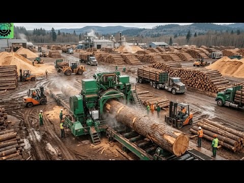 Dangerous and Amazing Scenes Always Lurk -Giant Wood Processing Factory with the Most Modern Process