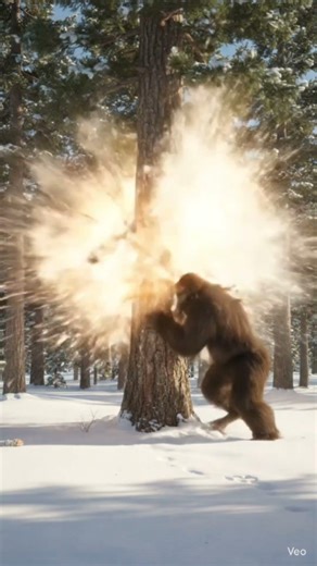 Sasquatch survives an exploding tree.