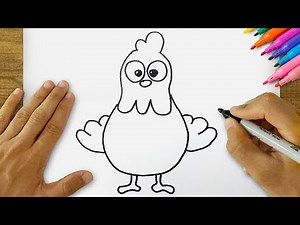 How to Draw a Chicken | Very Easy Step-by-Step Chicken Drawing Tutorial