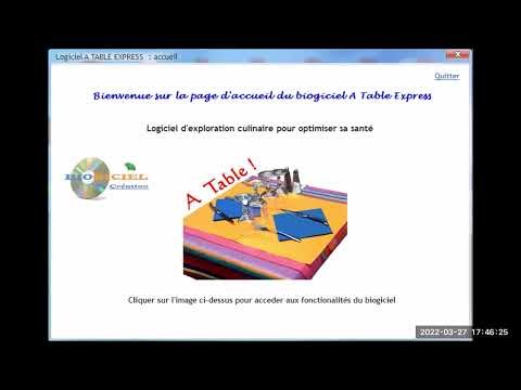 A TABLE EXPRESS : présentation et prise en main