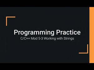 C++ Programming Examples 05-3 Working with Strings