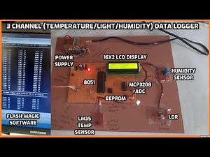3 channel (Temperature/Light/Humidity) Data Logger using Microcontroller