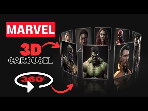 Awesome Marvel 3D Slider / Carousel Using HTML CSS and JavaScript || #3d