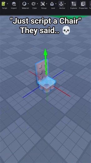 Just script a Chair.. 💀 #funny #roblox #c00lkidd #script #shorts