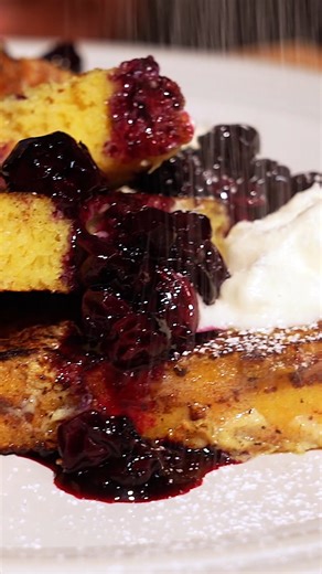 Chef Erick Williams showed us how to turn cornbread into a blueberry-infused French toast at last year’s #fwclassic, and it’s been in our brunch rotation ever since. Get the recipe here: https://bit.ly/45THoIl 🎥: Zoë Engongoro and Guillermo Riveros | Food & Wine
