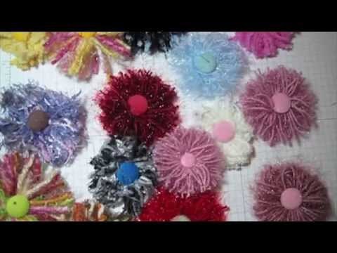 DIY:Easy to make Fiber ribbon flower:Handmade flowers: Tutorial by SaCrafters