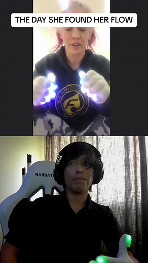 It just brightens up my day when I can help fellow glovers. Just a little change can go from okay to GREAT fingerrolls. #gloving #lightshow #flowarts #fyp #viral #rave