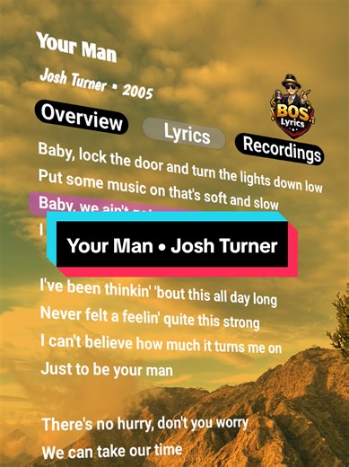 Your Man 🎵🎵🎵🎧🎧🎧 | Josh Turner • 2005 #yourman #joshturner #fyp #lyrics #lyrics_songs