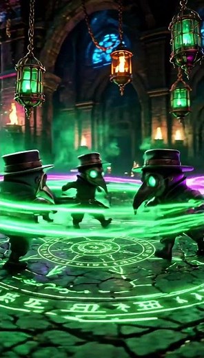 PLAGUE DOCTOR SHUFFLE ☣️ Neon Dungeon Dance | Chibi CGI 4K #shorts #animation