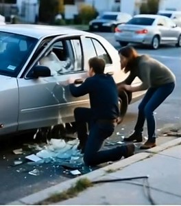 12K views · 22 reactions |  Bărbat sparge geamul mașinii pentru a...