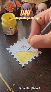 DIY postage stamp 🤩😱 #shortsart #diy #shortviral