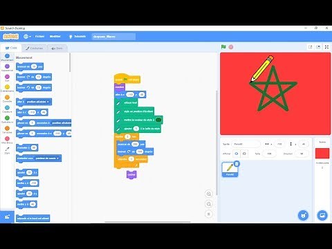 Tuto#3 : Comment dessiner le drapeau du Maroc avec Scratch 3