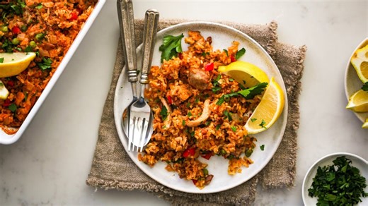 Spanish paella-ish chicken casserole recipe