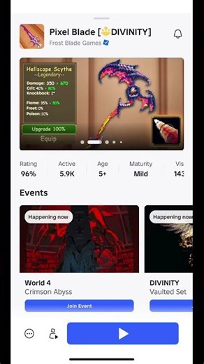 PIXEL BLADE | New Hellscope Scythe & Crimson Abyss Event! #roblox