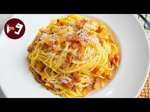 Recipe for authentic carbonara sauce, easy and quick