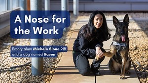 An Emory degree can lead to a remarkable career. For Michele Slone 91B, that means twenty years with the New York City Office of Chief Medical Examiner, where she holds the title of First Deputy Chief Medical Examiner. Slone is also supervisor of the office's specialized K9 unit for detecting and recovering human remains. Her prize employee is a smart and lovable four-year-old German Shepherd named Raven, whom Slone and her family raised as a puppy. ➡️ A Nose for the Work: https://links.emory.ed