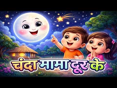 Chanda Mama Door Ke | चंदा मामा l Hindi Rhymes And Kids Songs l ‪@ChunnuMunnuRhymesIndia‬