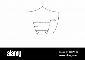 Shopping cart shield icon animation loop. Vector illustration Stock Video Footage - Alamy