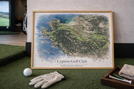 Cypress Point Club Print | Watercolor Golf Course Map | Golf Gift for Dad | Printable Wall Art | Digital Download - Etsy