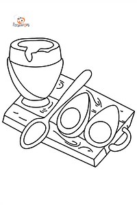 Hard-Boiled Egg and Poached Egg coloring page ♥ Online for Free!