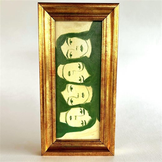 Miniature Abstract Women Oil Painting, Framed Figural Art (4x8) - Etsy