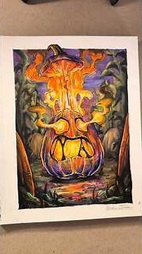 Drawing a Flaming Pumpkin-#halloweenart #pumpkin #drawingprocess #coloring #fireart #drawing