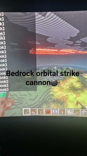 Bedrock orbital strike cannon💀 #minecraft
