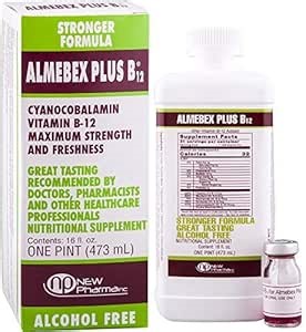Almebex Plus B12, Neurotropic Vitamins + Choline,16 fl. oz