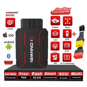 KONNWEI Car OBD Scanner and OBD2 Cable Full System Deep Scan Tool Bluetooth Scanner Connection MAXOBD In-Vehicle Monitoring System Car OBD2 Diagnostic