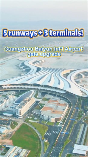 159K views · 4.2K reactions | Guangzhou Baiyun International Airport has begun operating with its third terminal and fifth runway. The upgrade significantly elevates Guangzhou's status as a comprehensive, multi-functional int'l aviation hub in China. #Guangzhou #airport #AviationHub | China Xinhua News | Facebook