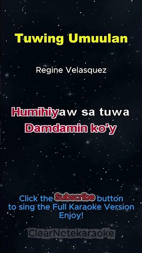 Tuwing Umuulan - Regine Velasquez l Short Karaoke #karaoke #music #clearnotekaraoke