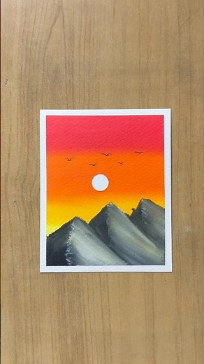 Easy Sunset Scenery Drawing Idea 🌄✨ #Shorts #Drawing