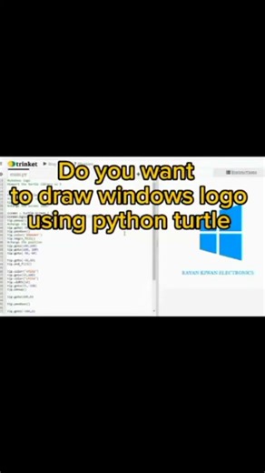 drawing windows logo using python turtle code #microsoft #windows