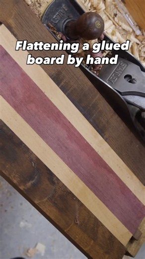 Georgi Malakov on Instagram: "Flattening a glued board the old way. Hand plane. Patience. Precision.#woodworking #handtools #handplane #woodwork #woodworkingreels"