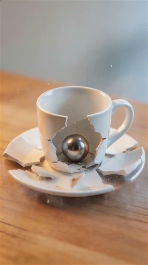 3D Broken Cup and Plate simulation #3dsmax #3dart #3danimation #artshorts