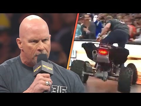 Stone Cold Steve Austin CRASHES ATV Into Fans at WrestleMania