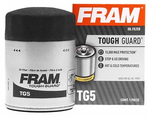 FRAM Tough Guard Filter TG5, 15K Miles, Replacement Oil Filters, Fit for Selected Vehicles