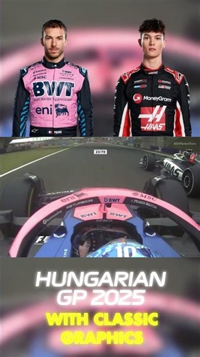 Pierre Gasly OVERTAKES Oliver Bearman | 2025 Hungarian Grand Prix with Classic Graphics #f1