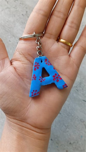 diy Alphabet keychain💙 #diy#keychain#clayart#creative#trending#viral#shorts#youtubeshorts