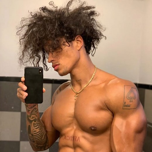 Curly Head Men | Models | Lightskins on Instagram: "OMG😍 • • Follow @curlyheadguys for more✨ Follow @curlyheadguys for more✨ • • Tag someone below🥰 • • • #curlyhead #curlyheads #finemen #prettymen #lightskins #melaninmen #modelmen #mensmodel #modelsofig #beautifulguys #prettyfaces #melaninmen #beautifulmen #absfordays #shirtlessmen #gymbro"