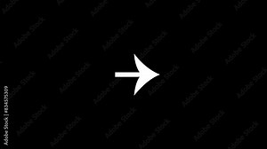 Arrow pointing to the right side with alpha channel. Highlight arrow shape elements of Motion graphics. Video animation of arrow sign. 4K Animated direction sign. Arrow animation White Hand Drawn.